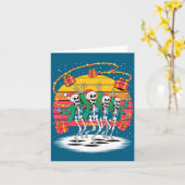 Carte Dancing Skeletons With Santa Hats Christmas Lights (Fleur jaune)