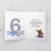 Carte Dancing Teddy Bear 6e anniversaire pour fille (Intérieur)