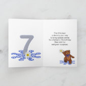 Carte Dancing Teddy Bear 7e anniversaire pour fille (Intérieur)