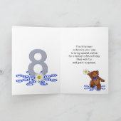 Carte Dancing Teddy Bear 8e anniversaire pour fille (Intérieur)