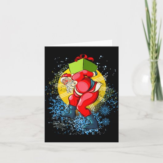 Carte Dancing Vintage Santa Claus Christmas Graphic (Devant)