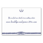 Carte d'Ancre Mariage nautique (Dos)