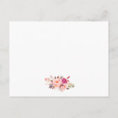 Carte d'Ancre marine rose Floral Mariage Détails (Dos)