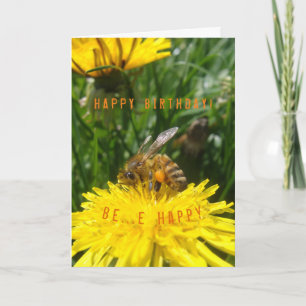 Carte Dandelion Bee Happy