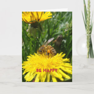 Carte Dandelion Bee Happy