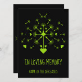 Carte Dandelion Dans Le Vent Dans La Mémoire Amoureuse B (Devant / Derrière)