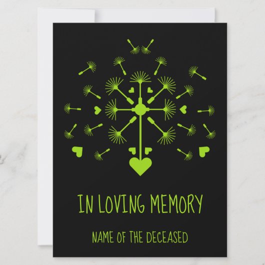 Carte Dandelion Dans Le Vent Dans La Mémoire Amoureuse B (Devant)