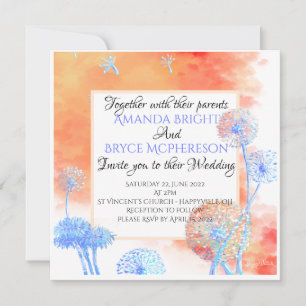 Carte Dandelion et aquarelle nuages mariage