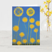 Carte Dandelion jaune et bleu (Fleur jaune)