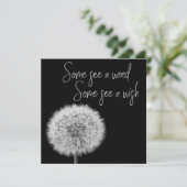 Carte Dandelion noir blanc closeup photo inspiré (Debout devant)