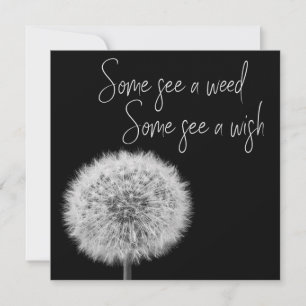 Carte Dandelion noir blanc closeup photo inspiré