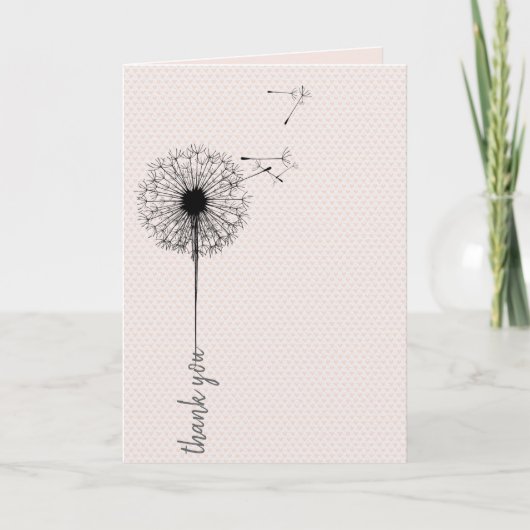 Carte Dandelion noir merci sur le coeur (Devant)