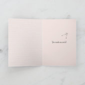 Carte Dandelion noir merci sur le coeur (Intérieur)