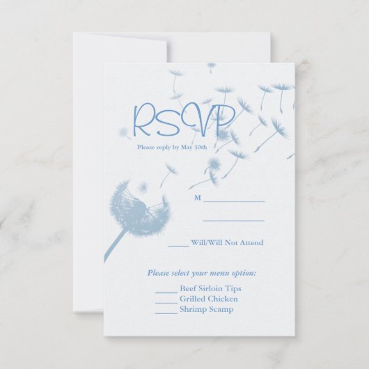 Carte Dandelion souhaite le Mariage sur Turquoise souple (Devant)