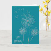 Carte Dandelion sur la couleur moderne anniversaire flor (Fleur jaune)