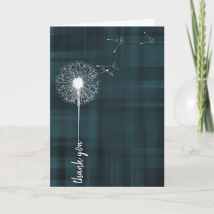Carte dandelion sur plaid merci
