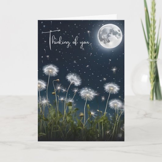 Carte Dandelions en clair de lune Penser à vous (Devant)