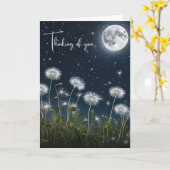 Carte Dandelions en clair de lune Penser à vous (Fleur jaune)