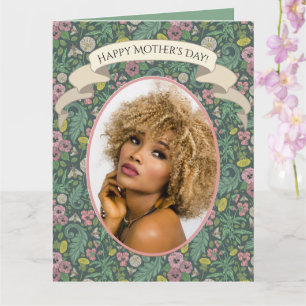 Carte Dandelions Jaunes vintages Pink Pansy Face aux abe