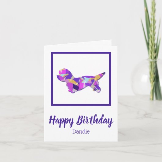 Carte Dandie Dinmont Chien Silhouette Cute PPY&B Anniver (Devant)