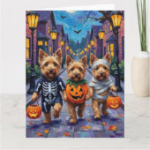 Carte Dandie Dinmont Terrier Trick-or-Treating Halloween (Devant)