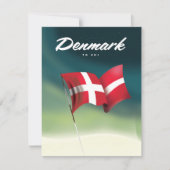 Carte Danemark affiche de voyage "Pour skier" (Devant)