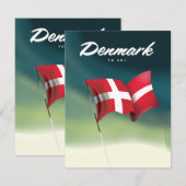 Carte Danemark affiche de voyage "Pour skier" (Devant / Derrière)