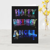 Carte d'ange de joyeux anniversaire (Fleur jaune)