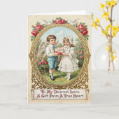 Carte d'ange de la Saint-Valentin victorienne (Fleur jaune)
