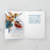 Carte d'ange de Noël avec la scène de nativité à (Intérieur)