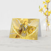 Carte d'ange guerrier puissant (Fleur jaune)