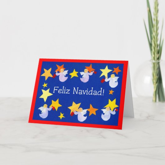 Carte d'Anges de Noël, Espagnol (Devant)