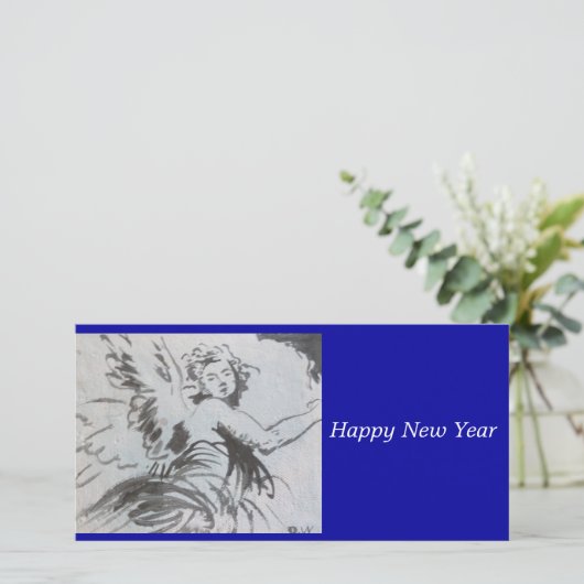 Carte d'angle de bonne année (Debout devant)