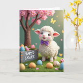 Carte d'animal de printemps en or faux (Fleur jaune)
