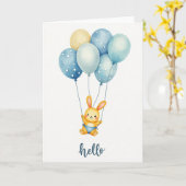 Carte d'Animal en Ballon Joyeux (Fleur jaune)