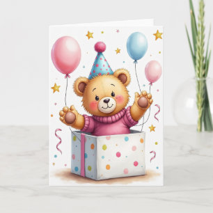 Carte d'Animal en Peluche Joyeux