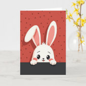 Carte d'animal mignon en cache-cache (Fleur jaune)
