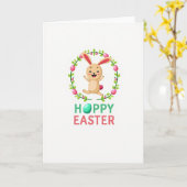Carte d'animal printanier sautillant (Fleur jaune)