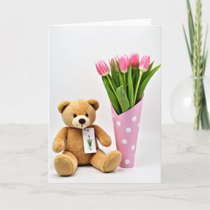 Carte d'animaux en peluche pour la Fête des Mères