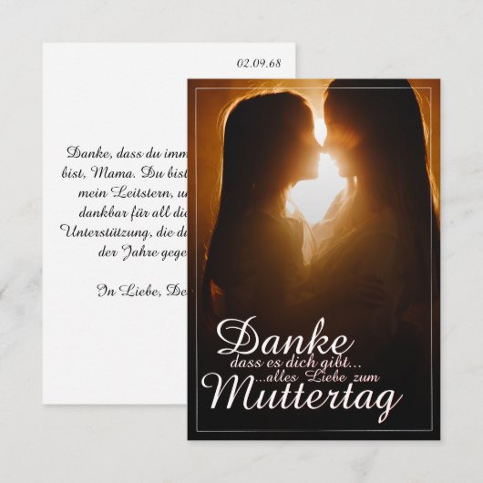 Carte Danke, dass es dich gibt - Muttertag (Devant / Derrière)