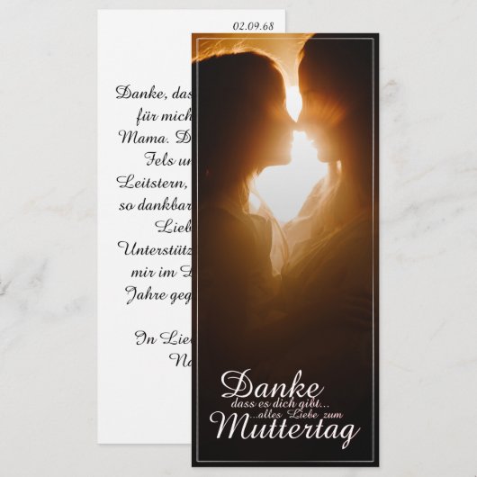 Carte Danke, dass es dich gibt - Muttertag (Devant / Derrière)