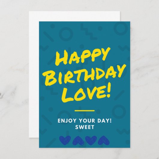 carte d'anniversaire (Devant / Derrière)