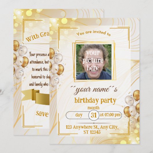 carte d'anniversaire (Devant / Derrière)