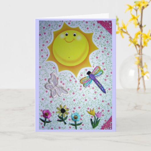 Carte d'anniversaire (Fleur jaune)