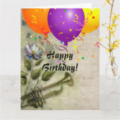 Carte d'anniversaire (Fleur jaune)