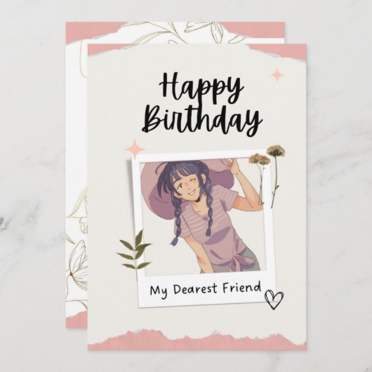 Carte d'anniversaire (Devant / Derrière)