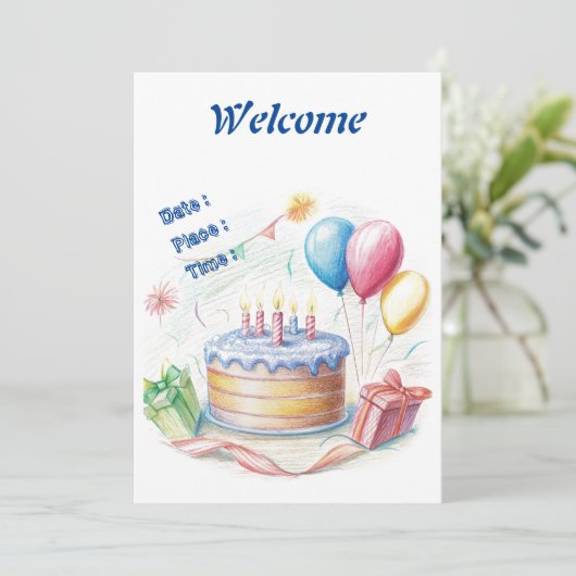 Carte d'anniversaire (Debout devant)