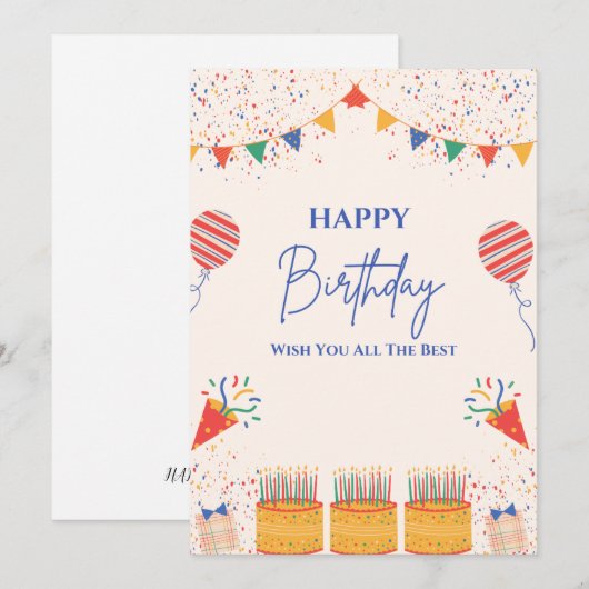 CARTE D'ANNIVERSAIRE (Devant / Derrière)