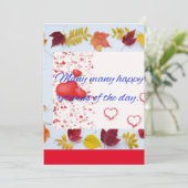 Carte d'anniversaire. (Debout devant)