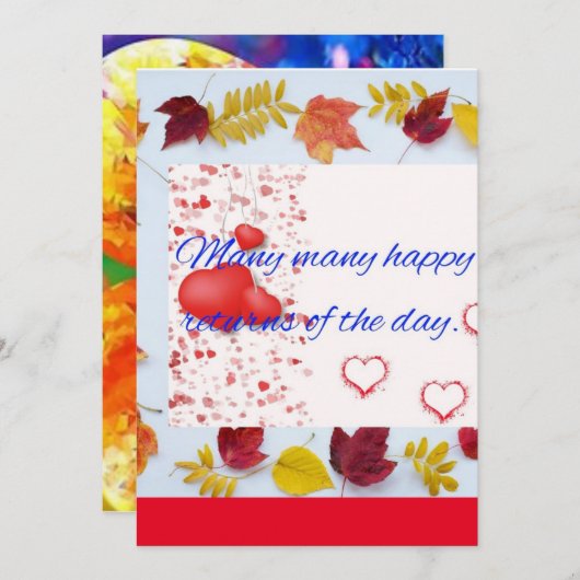 Carte d'anniversaire. (Devant / Derrière)